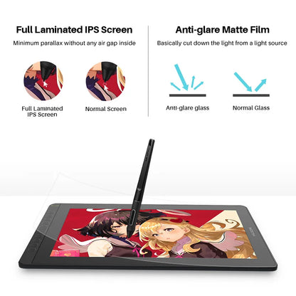 HUION Kamvas 16 2021 Graphics Tablets Monitor with Screen 15.6 Inch Drawing Display Digital Tablet for Android Device PC Win Mac