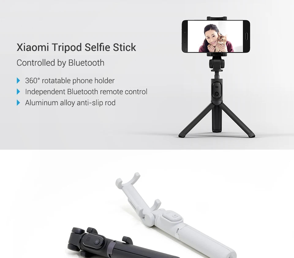 Original Xiaomi Foldable Tripod Monopod Selfie Stick Bluetooth With Wireless Button Shutter Selfie Stick For iOS/Android/Xiaomi