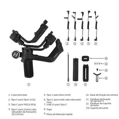 Gimbal Feiyutech Scorp-C 3 Ejes para DSLR y Mirrorless – Estabilizador de Cámara Anti-Vibración