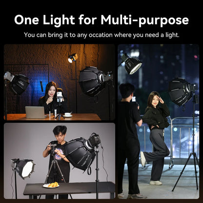 Ulanzi LT005 60W COB Video Light 2700-6500K Bi-Color Photographic LED Light for Photo Studio Film Camera Shooting Livstreaming