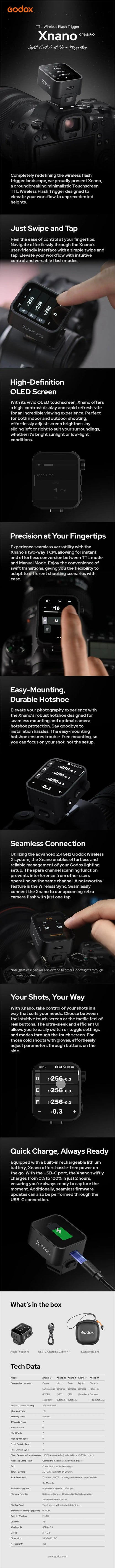 Godox X3 TTL Wireless Flash Trigger with High-definituion OLED Touch Screen Control at Your Fingertips