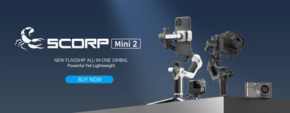 FeiyuTech SCORP Mini 2 – Gimbal 3 Ejes para Cámaras Mirrorless, GoPro y Smartphones con Seguimiento AI