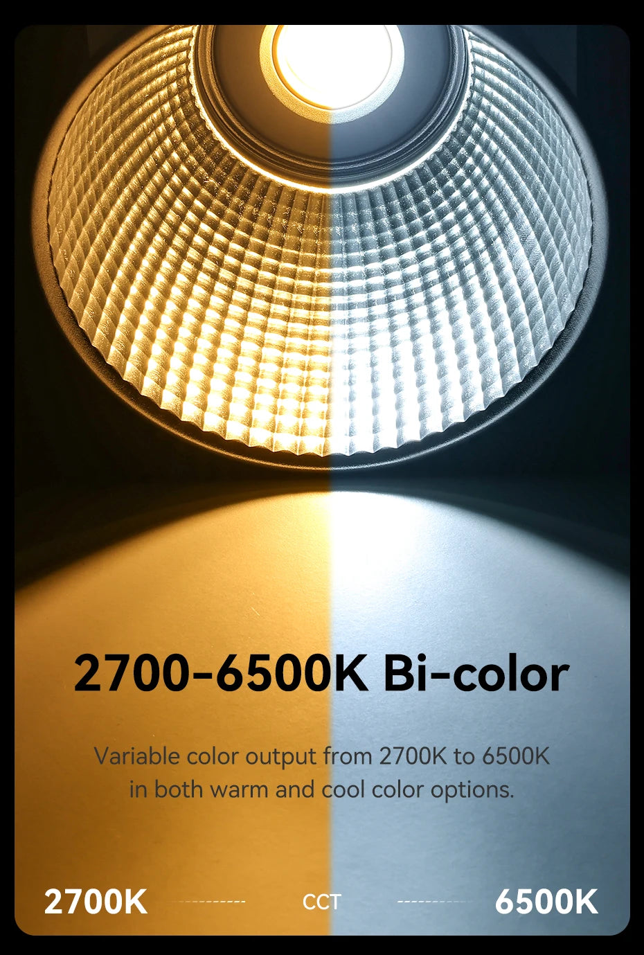 Ulanzi LT005 60W COB Video Light 2700-6500K Bi-Color Photographic LED Light for Photo Studio Film Camera Shooting Livstreaming