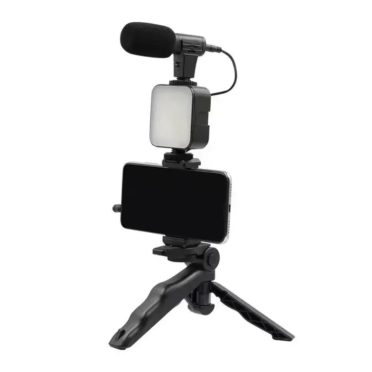 LED Fill Light Cell Phone Tripod Kit With Mic Mobile Phone Live Streaming Handheld Mini Portable Photography Live Fill Light