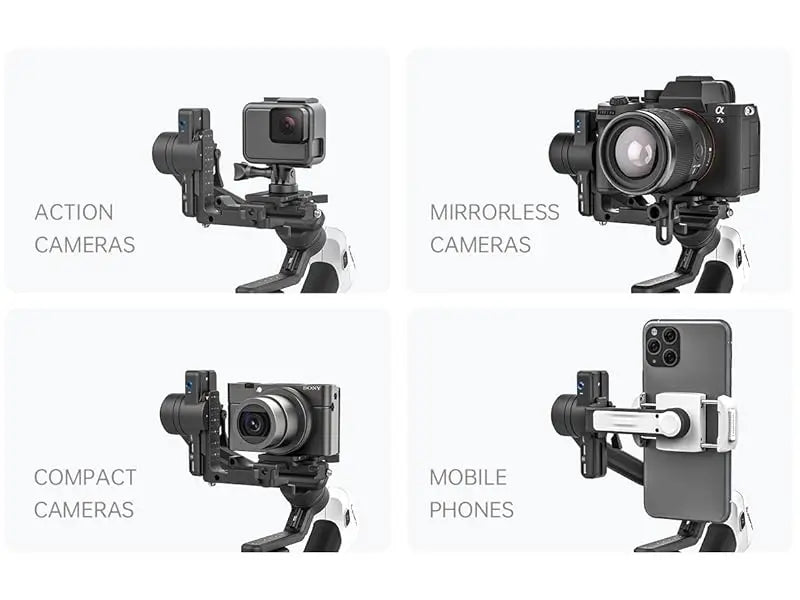 FeiyuTech SCORP Mini 2 – Gimbal 3 Ejes para Cámaras Mirrorless, GoPro y Smartphones con Seguimiento AI