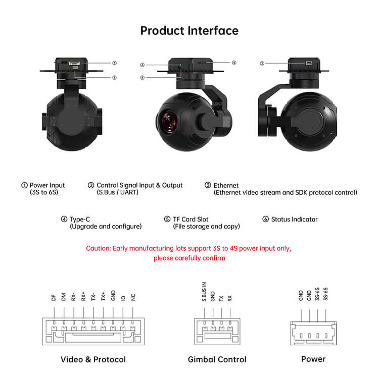 SIYI ZR10 2K 4MP QHD 30X Hybrid 10X Optical Zoom Gimbal Camera 1/2.7" CMOS HDR Starlight Night Vision 3-Axis Stabilizer UAV UGV